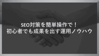 SEO対策を簡単操作で！初心者でも成果を出す運用ノウハウ