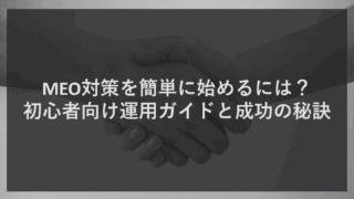 MEO対策を簡単に始めるには？初心者向け運用ガイドと成功の秘訣