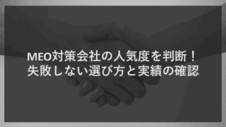 MEO対策会社の人気度を判断！失敗しない選び方と実績の確認