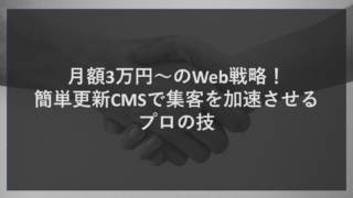 月額3万円〜のWeb戦略！簡単更新CMSで集客を加速させるプロの技
