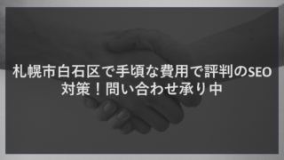 札幌市白石区で手頃な費用で評判のSEO対策！問い合わせ承り中