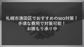 札幌市清田区でおすすめのSEO対策！手頃な費用で対策可能！お積もり承り中