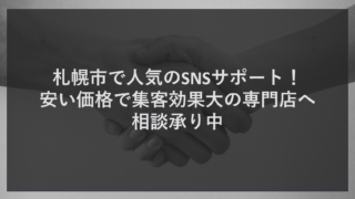 札幌市で人気のSNSサポート！安い価格で集客効果大の専門店へ相談承り中
