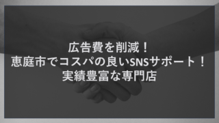広告費を削減！恵庭市でコスパの良いSNSサポート！実績豊富な専門店