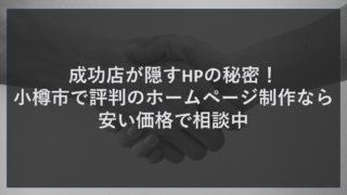 成功店が隠すHPの秘密！小樽市で評判のホームページ制作なら安い価格で相談中