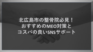 北広島市の整骨院必見！おすすめのMEO対策とコスパの良いSNSサポート